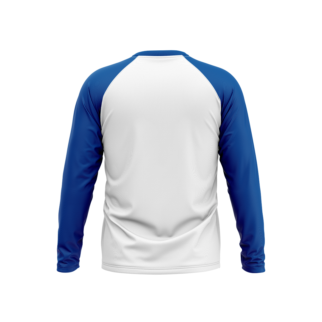 Youth Blue Raglan Sleeve Logo Tee